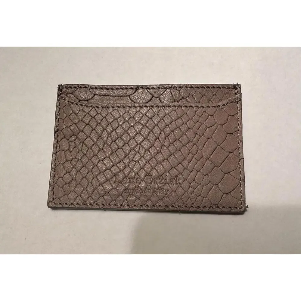 Lena Erziak Leather Credit Card Case New Taupe
